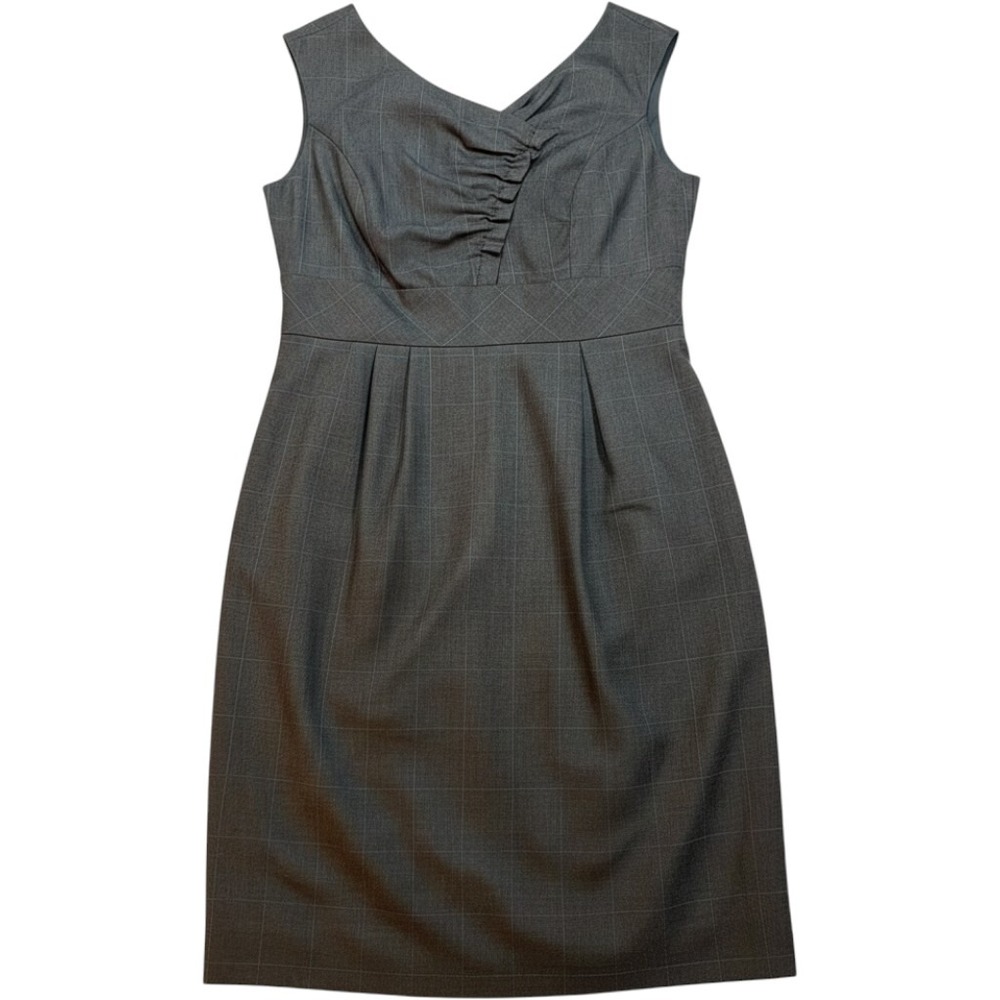Classiques Entier Gray Glen Plaid Virgin Wool Sheath Dress Size 6 Sleeveless